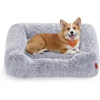 OEM Hondenbed, hondenmand, 91 x 68 x 18 cm, hondenjas, zachte vulling, hondenbank, opstaande randen, afneembare en machine wasbare hoes, antislip, grijs PGW272G01