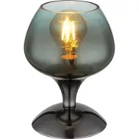 Globo Gunmetal tafellamp Maxy met groen glas Ø 15cm