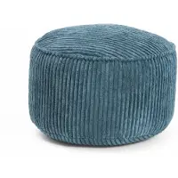DS Produkte zitzak poef van corduroy | Compacte 50L gaming poef met 3-in-1-functie: comfortabele kruk, handig tafeltje en stijlvolle voetenbank voor binnenshuis | Ø 25 x 45 cm - Marineblauw