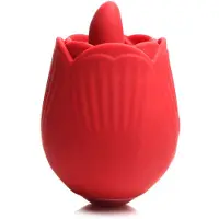 XR Brands BLOOMGASM - French Rose Lik- en Vibratiestimulator - Rood