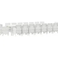 vidaXL Tuin eettafelset met kussens 17 st Wit PP