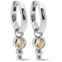Karma Oorhangers Hinged Hoops Nina Dot Champaign Zilver