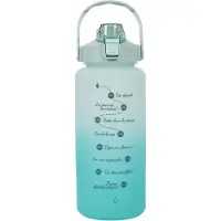 WDMT Motivatie Waterfles 2 Liter - Grote Drinkfles met Tijdmarkeringen - BPA-vrij - Perfect voor Fitness en Hydratatie - Extra Grote Bidon - Blauw