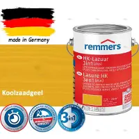 Remmers HK Lazuur 3-in-1 [plus] Koolzaadgeel - Premium Houtbeits voor Buiten | Transparant, Sneldrogend, Oplosmiddelarm | 2,5Liter