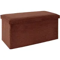 Home Deco Factory Poef/hocker Cocoonen - opvouwbaar - stof - bruin terracotta - MDF/polyester - 76 x 38 cm
