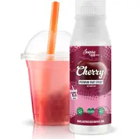 The Inspire Food Company Inspire Food Company – Fruitsiroop Bubble Tea – Kers – 100% natuurlijk, geen kunstmatige kleurstoffen toegevoegd – 300 ML