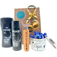 Axe Cadeauset Black Flesopener Papa - Deo Spray 150 ml Black Fresh - Showergel 250 ml Black Fresh Charge - Bieropener Beste Papa