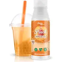 The Inspire Food Company Inspire Food Company - Fruit Siroop Bubble Tea - Perzik -100% natuurlijk, geen kunstmatige kleurstoffen toegevoegd - 300 ML