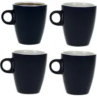 COSY&TRENDY Cosy & trendy Koffiekopjes/bekers - 4x - donkerblauw - 190 ml - Keramiek - glans finish