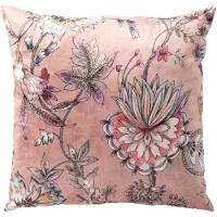Dutch decor FLORE - kussenhoes 45x45 cm - bloemenprint - Misty Rose - roze - met rits - zonder binnenkussen