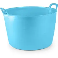 PlasticForte Flexibele kuip of emmer - blauw - 75 liter - stevig kunststof - 58 x 55 cm - Afvalbak - Wasmand - Opbergmand - Extra groot