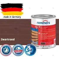Remmers HK Lazuur 3-in-1 [plus] Zwartrood - Premium Houtbeits voor Buiten | Transparant, Sneldrogend, Oplosmiddelarm | 0,75Liter