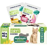 Animal Island Dagelijks Rundvlees En Kipfilets In Bouillon Nat Kattenvoer 40x85g