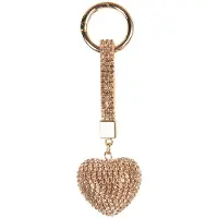 Clayre & Eef Sleutelhanger Hart 4x3x13 cm Goudkleurig Kunststof