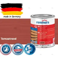 Remmers HK Lazuur 3-in-1 [plus] Tomaatrood - Premium Houtbeits voor Buiten | Transparant, Sneldrogend, Oplosmiddelarm | 0,75Liter