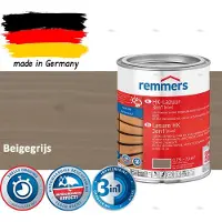 Remmers HK Lazuur 3-in-1 [plus] Beigegrijs - Premium Houtbeits voor Buiten | Transparant, Sneldrogend, Oplosmiddelarm | 0,75Liter