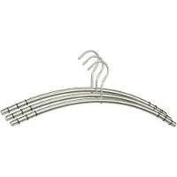 Hi Alpina luxe boog Kledinghangers - 24x - zilver - roestvrij staal - 45 x 17 x 1,3 cm - Jassen hangers