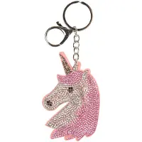 Clayre & Eef Sleutelhanger Eenhoorn 6x2x14 cm Roze Synthetisch