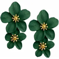 Charme Bijoux Oorbellen -Glee -Dennengroen -bloem-