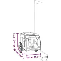 vidaXL Hondenfietstrailer oxford stof en ijzer rood en grijs