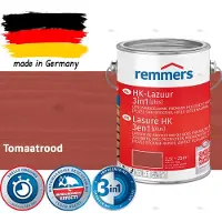Remmers HK Lazuur 3-in-1 [plus] Tomaatrood - Premium Houtbeits voor Buiten | Transparant, Sneldrogend, Oplosmiddelarm | 2,5Liter