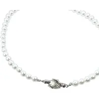 Charme Bijoux Magneet Parelketting- 45 cm Handjes- Magneetsluiting-Zilversluiting- wit 8 mm synthetische -