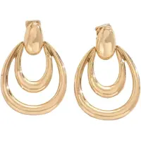 Charme Bijoux Clip oorbellen- Goudkleurig- Lang- geen gaatje-