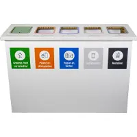 KarTent Kartonnen eco bin vijf vakken - 60 L prullenbak -