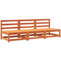 vidaXL Tuinbank zonder armleuning 3 st 70x70x67 cm grenenhout wasbruin