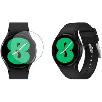 Strap-it Siliconen Band Perfect Fit + Screenprotector - Geschikt voor Samsung Galaxy Watch 4 40mm - Zwart - Sportarmband - Siliconen Band - Waterbestendig & zweetbestendig
