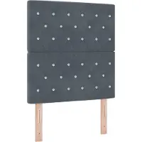 vidaXL LED Box Spring Bed met matras Donkergrijs 80 x 200 cm Stof