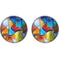 Charme Bijoux Clip Oorbellen- Rivka blauw rood 2 cm