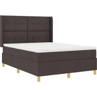 vidaXL Boxspring bed met LED-stripverlichting Bruin 140 x 200 cm Stof