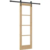 vidaXL Schuifdeur ORKDAL 61 x 198,5 cm Massief grenenhout en glas