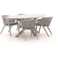 Manifesto furniture + 10% kassakorting | Manifesto Valsecca/Furato ellips 200cm dining tuinset 5-delig