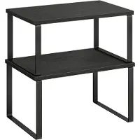 Songmics Set van 4 keukenplanken met metalen frame, Inktzwart + ebbenhoutzwart / 19,5 x 29,7 x 15,8 cm