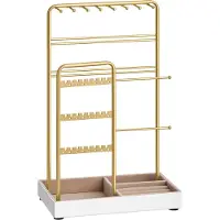 Songmics Sieradenstandaard met metalen frame als cadeau-idee, Goudkleurig