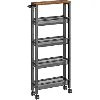 Vasagle Trolley 5 niveaus smal vintage bruin-zwart
