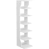 Vasagle Schoenenrek smal met 6 niveaus, wit