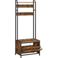 Vasagle Kapstok met schoenenkast vintage bruin-zwart