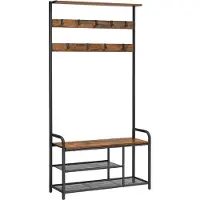 Vasagle Kapstok voor kleine appartementen, Vintagebruin + zwart