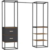 Songmics Kledingrek met 2 lades en 4 planken, vintage bruin