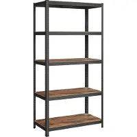 Songmics Opbergrek met 5 verstelbare planken, Vintagebruin + zwart / 50 X 100 X 200 cm / 1