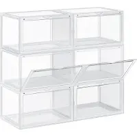 Songmics Kunststof doos met transparante deur, Transparant / 36 x 28 x 22 cm (L x B x H)