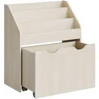 Songmics Speelgoedplank met 3 planken op wielen, wolkwit, Havermout beige