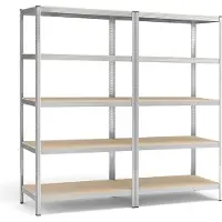 Songmics Zware plank met 5 verstelbare planken, Zilver / 2