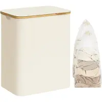 Songmics Wasmand met deksel, wit / 130L (52 x 38,5 x 70,5 cm)