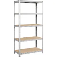Songmics Opbergrek met 5 verstelbare planken, Zilver / 50 X 100 X 200 cm / 1