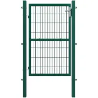 Songmics Gegalvaniseerd stalen tuinpoort met slot, Donkergroen