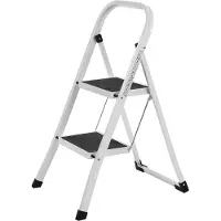 Songmics Opklapbare trede met 2 treden, Wit